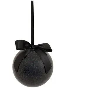 Comparateur de prix : Déco Sapin Boule de Noël Noir pailleté D 9 cm