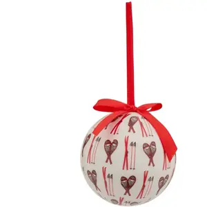 Comparateur de prix : Déco Sapin Boule de Noël D 7.5 cm Blanc déco Skis