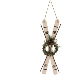 Suspension de Noël - Paire de Ski décorée H 26 cm - Feeric Christmas pas cher