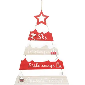 Suspension de Noël forme Sapin déco Montagne H 53 cm pas cher