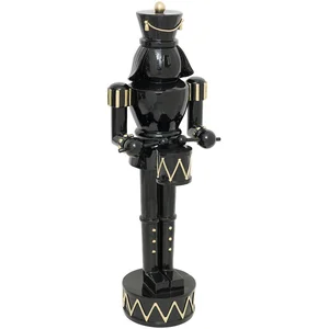 Déco de Noël Grande Figurine Casse-Noisette Noir H 106 cm