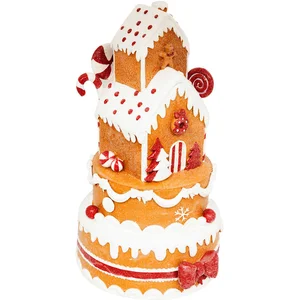 Déco de Noël Gateau Maison Pain d'épice H 29.5 cm pas cher