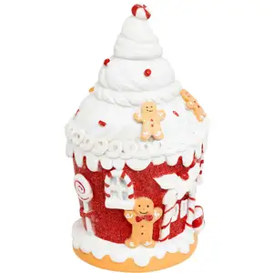 Déco de Noël Cupcake Maison Pain d'épice H 20 cm pas cher