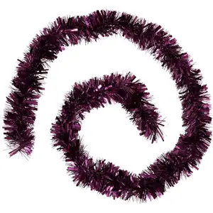 Comparateur de prix : Guirlande de Noël large 10 cm Violet mixte brillant et mat Longueur 2 ...