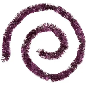 Comparateur de prix : Guirlande de Noël large 5 cm Violet Holographique Longueur 2 mètres