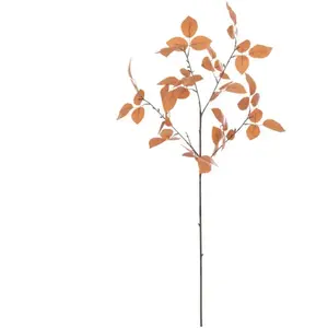 Branche décorative spéciale fêtes Feuille de Rosier Cuivre H 80 cm pas cher