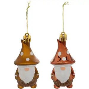 Déco de sapin Lot de 2 Gnomes dorésVendu paramazon