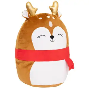 Comparateur de prix : Déco de Noël Peluche Renne marron et rouge H 35 cm
