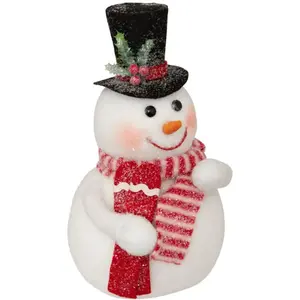 Comparateur de prix : Déco de noël Bonhomme de Neige avec chapeau et écharpe H 23 cm