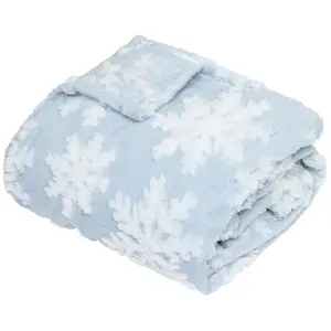 Plaid de Noël motifs flocons pas cher