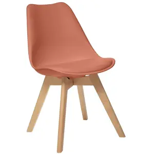 Comparateur de prix : Atmosphera Chaise De Table Assise Terracotta Et Pieds En Bois De Hêtre