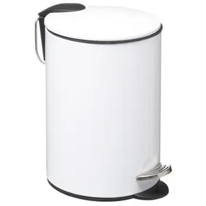 Comparateur de prix : Five - Poubelle de salle de bain en métal Blanc Soft Close 3 L