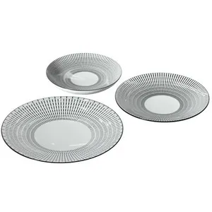 Comparateur de prix : SECRET DE GOURMET Service 18 pièces en porcelaine LUNIS coloris noir