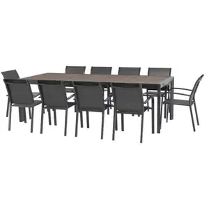 HESPERIDE Table extensible 10p Evasion seigle et graphite Hespéride - Naturel pas cher
