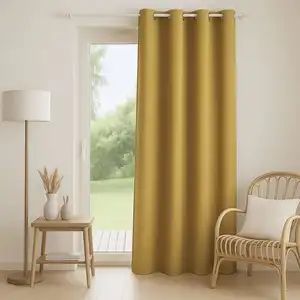 ATMOSPHERA Rideau occultant total avec couche d'enduit (140x260 cm - Jaune Ocre) pas cher
