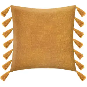 HOMEMAISON Coussin Gypsy jaune moutarde 50x50cm - Atmosphera créateur d'intérieur