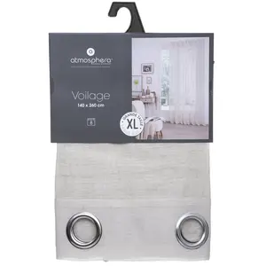 Atmosphera Créateur d'intérieur - Rideau Voilage Etamine 140x260cm Lin pas cher