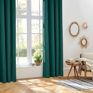 Comparateur de prix : HOMEMAISON Rideau thermique et isolant uni polyester bleu canard 140x260 cm