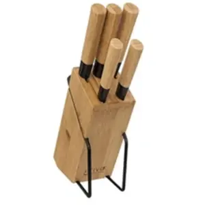 Comparateur de prix : FIVE Simply Smart - Bloc 5 Couteaux Bambou 31cm Naturel