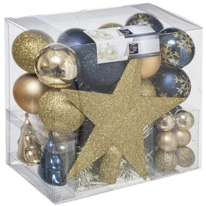 Comparateur de prix : NIUBÓ Atmosphera Kit de décoration pour sapin de Noël - 44 Pièces - Bleu et Or
