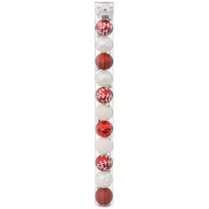 FEERIC CHRISTMAS Déco de sapin Lot de 12 Boules de Noël D 6 cm - Rouge et BlancVendu paramazon