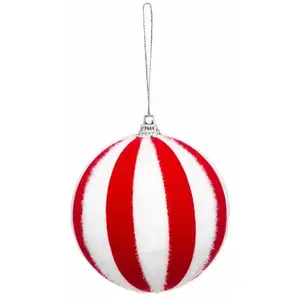 Comparateur de prix : Féérie Lights & Christmas Sujet de Noël Boule La Piste 8cm Rouge & Blanc