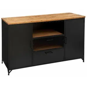Buffet 2 portes Cierna noir 140x85cm - Atmosphera créateur d'intérieur