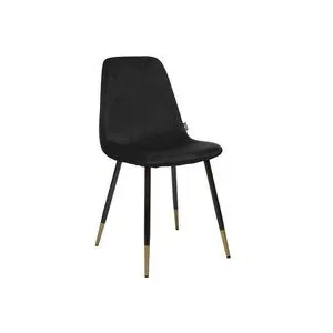Comparateur de prix : AC-DÉCO Chaise de table en Velours Noir et Pieds en métal Noir finition dorée