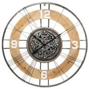 Comparateur de prix : Horloge D90 rouages métal et sapin Lana Atmosphera