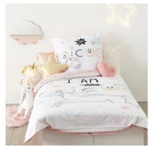 Comparateur de prix : ATMOSPHERA CREATEUR D'INTERIEUR Parure de lit Licorne 140 x 200 cm Housse de couette en Coton avec sa taie