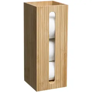 5 five simply smart Porte-rouleau de papier toilette de rechange en bambou, 36x14,5x14,5cm pas cher