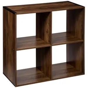 Comparateur de prix : FIVE Atmosphera Etagère 4 Cases Mix Type Indus - P. 32 Cm X H. 67,5 Cm - Marron