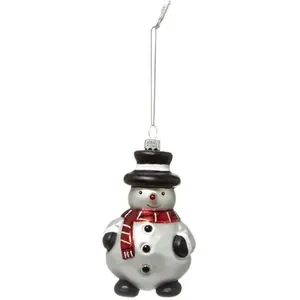 Feeric Lights & Christmas Sujet de Noël Bonhomme de Neige "Soir" 10cm Blanc pas cher
