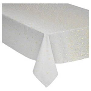 Comparateur de prix : Feeric Lights And Christmas Nappe design étoiles de Noël - L. 240 x l. 140 cm - Blanc et or