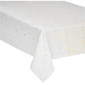 Comparateur de prix : Nappe en coton Blanc & Etoiles dorées 140 x 360 cm - Feeric Christmas