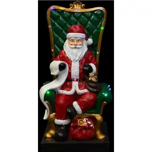 FEERIC LIGHTS & CHRISTMAS Père-Noël sur son fauteuil 106 cm lumineux - Multicolore pas cher