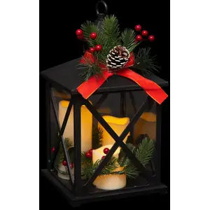 Comparateur de prix : FEERIC LIGHTS & CHRISTMAS Déco Lanterne lumineuse avec 3 Bougies LED effet flamme vacillante