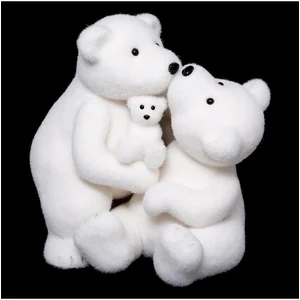 FEERIC CHRISTMAS Créateur d'intérieur - Ours Bisou avec Bébé Déco Manteau 40cm Blanc