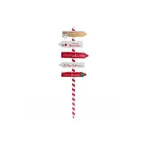 Comparateur de prix : FEERIC LIGHTS & CHRISTMAS Pancarte Bois - 120 cm - Rouge et blanc