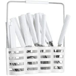 Comparateur de prix : Secret de Gourmet Set De Couverts Pour 6 Personnes Avec Support, Acier Inoxydable, Blanc