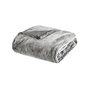 Non communiqué Plaid fausse fourrure 125x150 polaire Atmosphera - GrisVendu pardarty