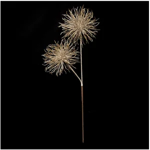 FEERIC LIGHTS & CHRISTMAS Branche décorative spéciale fêtes Oursins Or pailleté H 60 cm pas cher