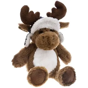 Pp No Name Déco de Noël Peluche décorative Peluche Elan Brun avec Chapka H 25 cm pas cher