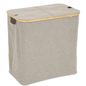 Panier à linge tidy box 80l pliable double gris - 5five pas cher