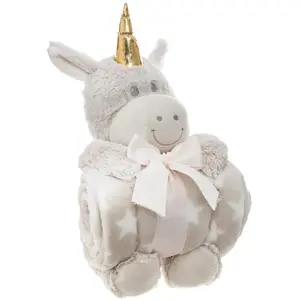 Atmosphera Créateur D'intérieur - Plaid peluche licorne 75x100cm pas cher