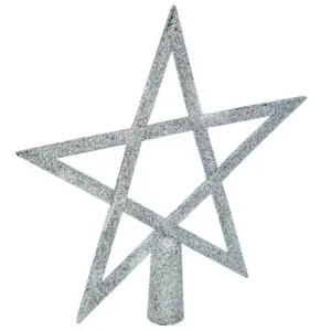 Feeric Light & Christmas Déco Sapin de Noël Cimier Etoile Argent pailleté pas cher