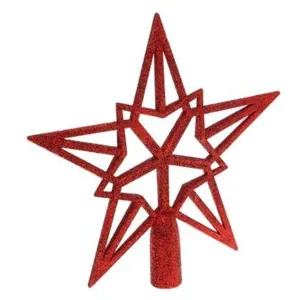 Feeric Light & Christmas Déco Sapin de Noël Cimier Etoile Rouge pailleté pas cher