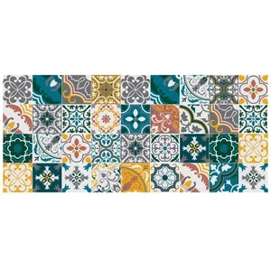 3S. x Home Tapis Vinyle Mosaïque multicolore Boîte 50x112 pas cher