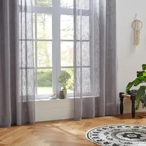 Atmosphera Créateur d'intérieur - Rideau Voilage Alton 140x240cm Gris pas cher