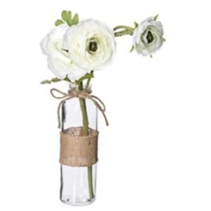 Atmosphera Créateur d'intérieur - Fleurs Artificielles & Vase Camelia 39cm Blanc